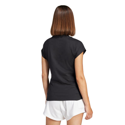 adidas Linear - Playera Deportiva para Mujer, Blanco, Rosa (Clear Pink/White), Large