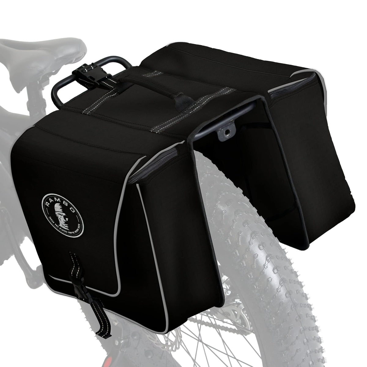 Rambo - Bolsa de Almacenamiento para Accesorios de Bicicleta, sillín, Negro, Una Talla