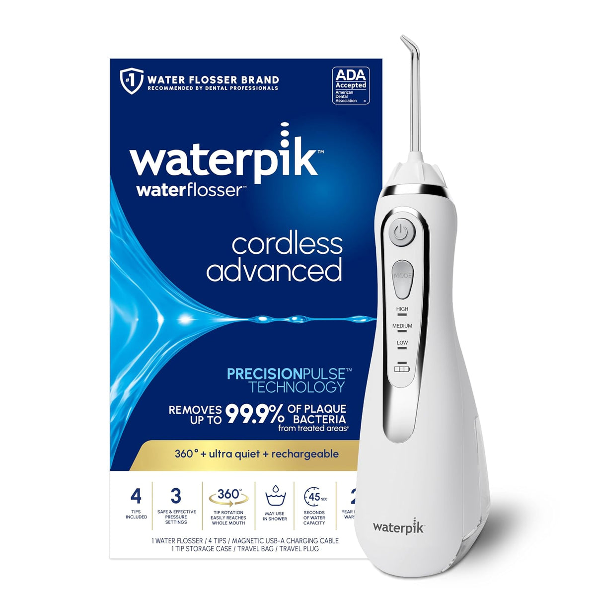 Waterpik Hilo Dental Inalámbrico Avanzado Recargable - Pearly White