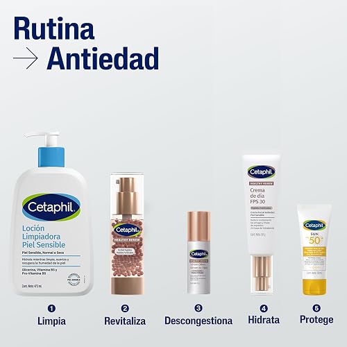 Cetaphil Healthy Renew Sérum Facial para Piel Sensible Antiedad 30 g | Hidrata 24 h, aumenta luminosidad y mejora la textura con péptidos purificados al 2%, niacinamida, pantenol y antioxidantes.