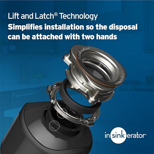 InSinkErator Badger 5 Eliminación de basura con cable de alimentación, serie estándar 1/2 HP triturador de residuos de alimentos, tejón 5 W/C, sin tamaño, negro/gris