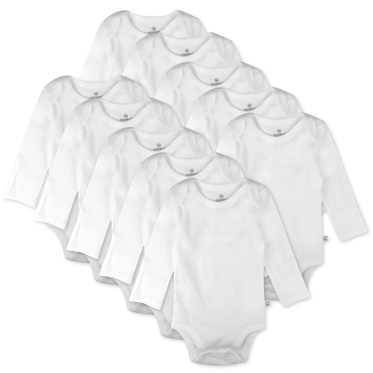 HonestBaby 10-pack Long Sleeve Bodysuits One-piece 100% Organic Cotton for Infant Baby Boys, Girls, Unisex Conjunto de camisetas para bebés y niños pequeños bebés niñas