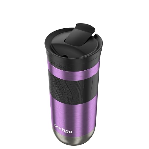 Contigo Vaso Térmico Acero Inoxidable 473 ML Morado Antiderrames Byron 2.0 Caliente Hasta por 9 Horas Libre de BPA
