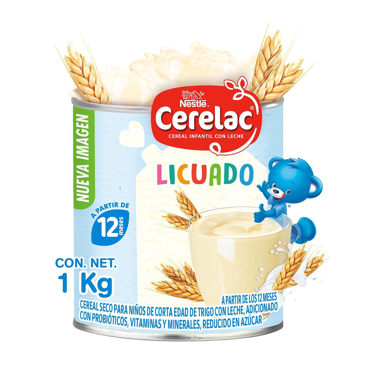 Cerelac, Cereal de Trigo con Leche Para Niños, A Partir de 1 Año, Lata 1 kg