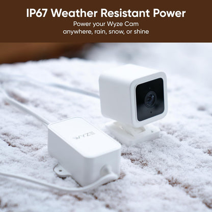 WYZE - Adaptador de Corriente para Exteriores, Compatible Con CAM v3/Pro/v4, OG, Pan v3 y Battery CAM Pro (Adaptador Micro USB en Forma de L Incluido)