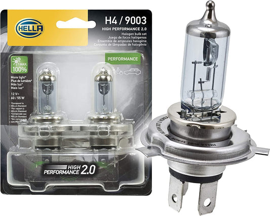 Hella 9003 - Bombilla halógena 9003 (2,0 TB, 12 V, 60/55 W, P43T HP2.0, par 9003)