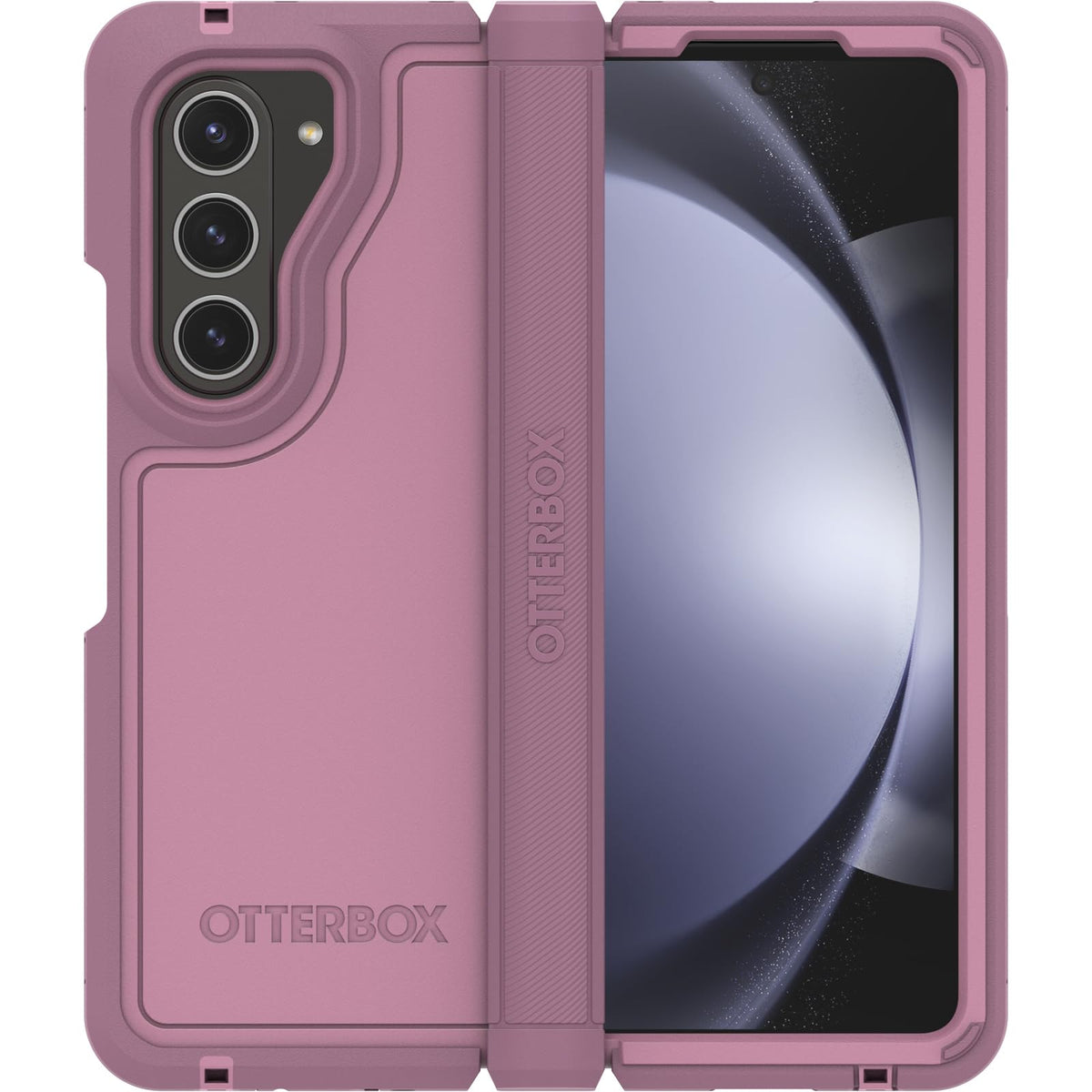 OtterBox - Funda para Galaxy Z Fold5 Defender Series XT - Mulberry Muse (púrpura), sin visualización, Resistente protección de bisagra, Accesorio de cordón, Compatible con PowerShare y Carga