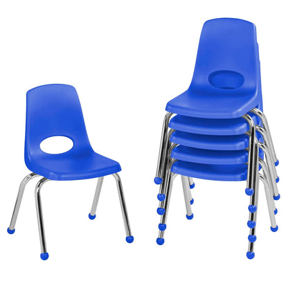 Factory Direct Partners FDP Silla Apilable Escolar 14 Pulgadas, Set de 6 - Azul - 14'' - Deslizadores de bolas - Silla