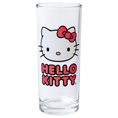 Silver Buffalo Sanrio Hello Kitty Juego de 4 vasos con purpurina, 10 onzas