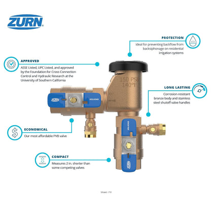 Zurn 3/4" 710 Conjunto de interruptor de aspiradora de presión (34-710)