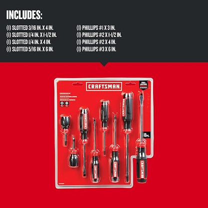 CRAFTSMAN - Juego de destornilladores bimateriales, juego de 8 piezas (CMHT65075N)