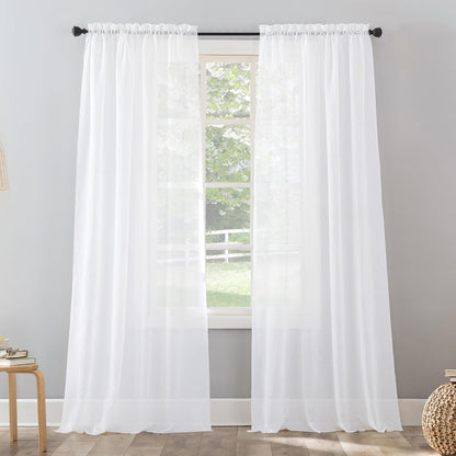 No. 918 Erica Panel de Cortina de Gasa Transparente - 1 - Blanco - 129.5An x 160Al cm (1 Paneles)