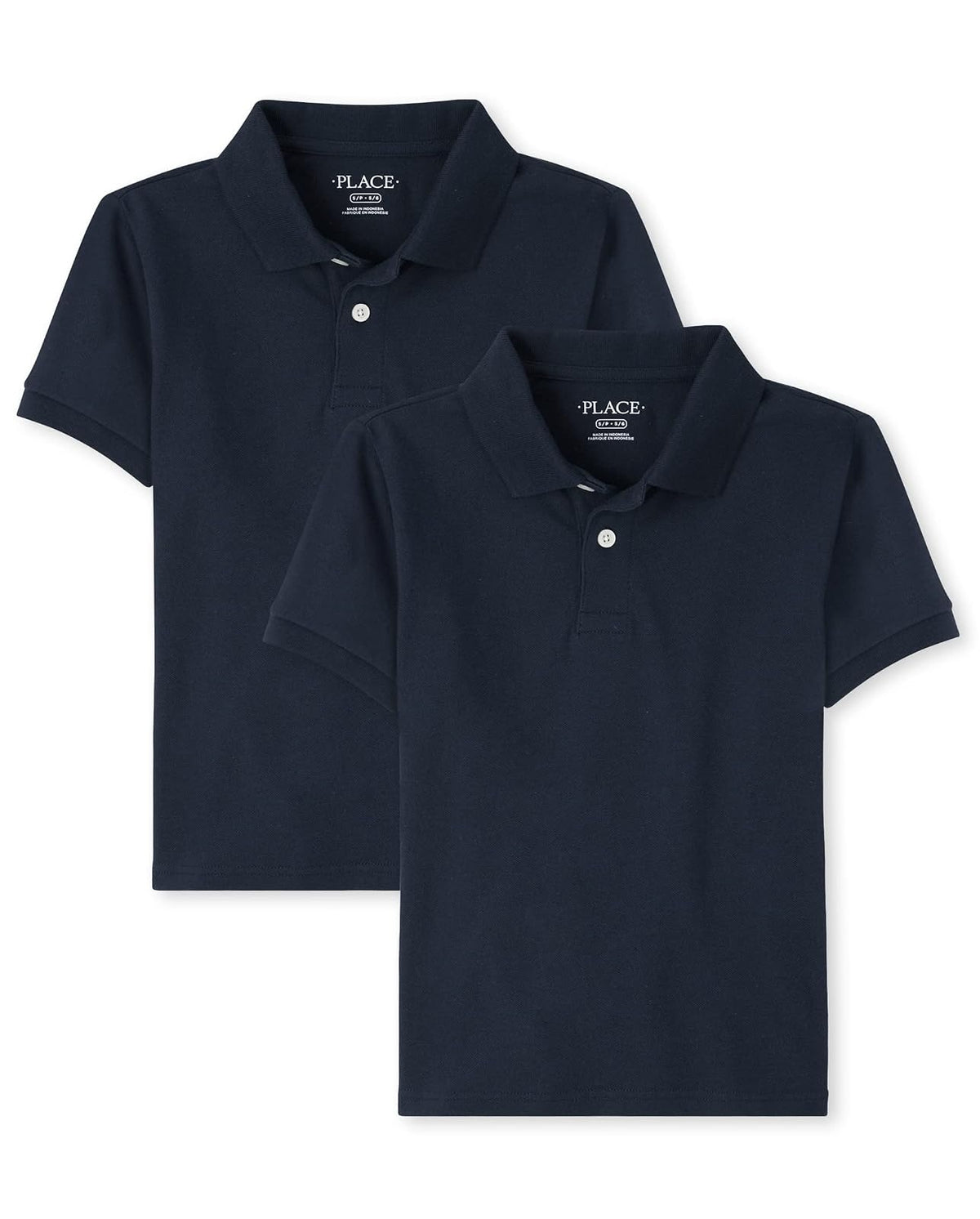 The Children's Place Polo de Manga Larga, Paquete de Dos Camisa para Niños - Nautico Paquete de 2 - M