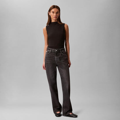 Calvin Klein - Playera de Cuello Alto crepé para Mujer
