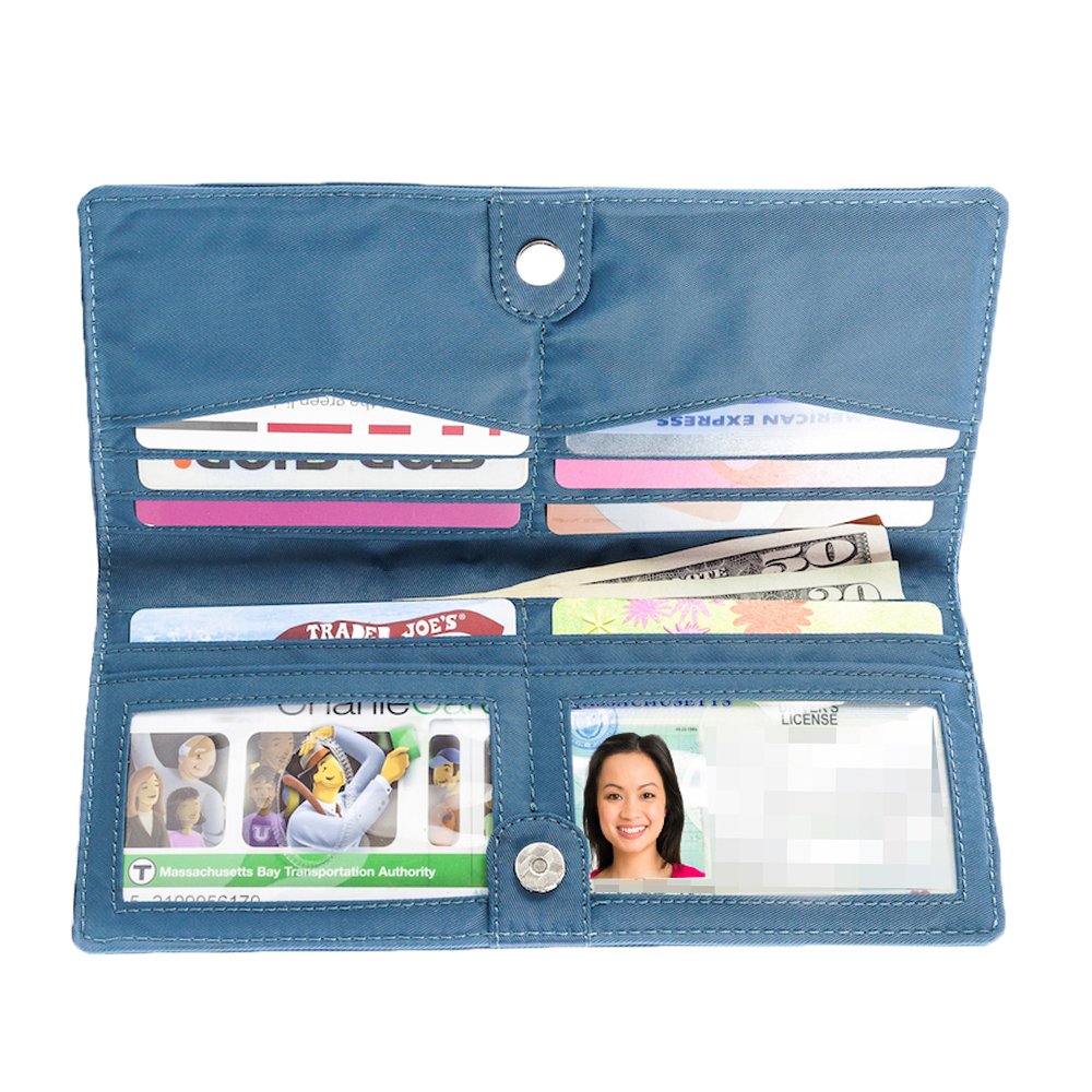Big Skinny - portafolios delgada para mujer, con capacidad para hasta 40 tarjetas