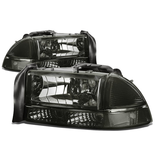 Dna Motoring Faros Halógenos para Dodge Dakota 97-04/Durango 98-03, Ahumado, HL-OH-DD974P-SM-CL1