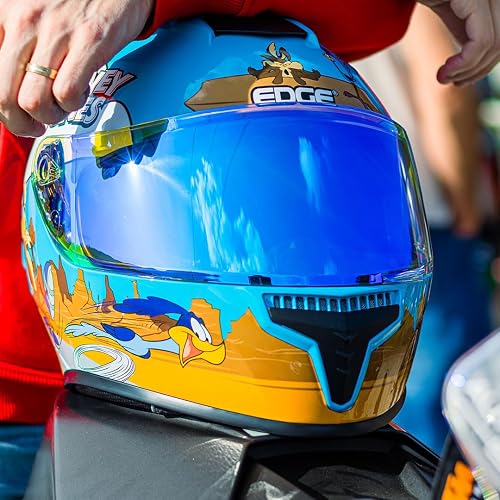Casco Modular - DC - Visor Anti Baho Motocicleta Marca Edge - Visor Doble ANTIVAHO Certificado Dot Moto - Cascos Motocross Pegatina Pegatinas Protector Mujer Hombre