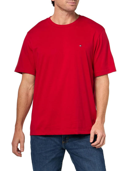 Tommy Hilfiger - Camisetas de Manga Corta de algodón con Cuello Redondo para Hombre, Ajuste Regular