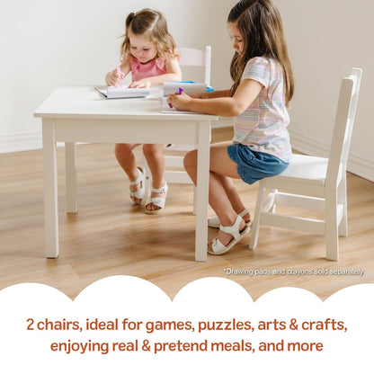 Melissa & Doug Mesa y sillas de madera sólida, construcción robusta de madera, capacidad de 150 lbs (68 kg), fácil de armar, juego de 3 piezas, 50.8 cm ancho x 59.69 cm H x 52.07 cm largo