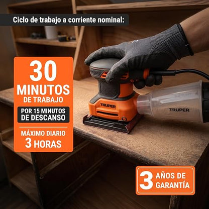 Truper LIOR-1/4A3, Lijadora orbital 1/4 hoja 240 W profesional