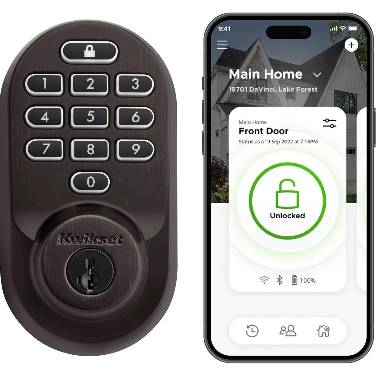 Kwikset Halo Cerradura Inteligente Wi-Fi para Puerta de Entrada - Bronce veneciano