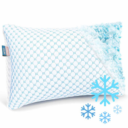 Nestl Bedding Cooling Pillow Heat & Humidity Reduction Rayon & Gel Memory Foam, Adjustable, Washable, - King - 18" x 36" - Pack of 1