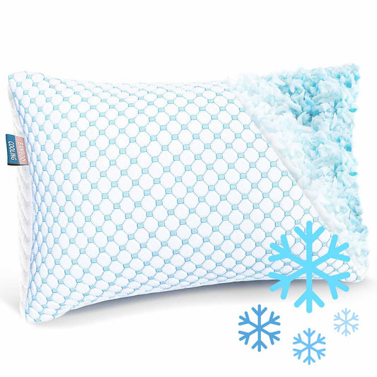 Nestl Bedding Cooling Pillow Heat & Humidity Reduction Rayon & Gel Memory Foam, Adjustable, Washable, - King - 18" x 36" - Pack of 1