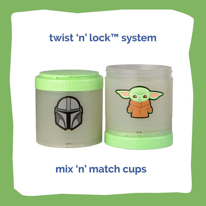 Whiskware Star Wars Paquete de aperitivos apilables, 2 1/3 tazas, El niño | Apto para portavasos | Tazas apilables Twist 'n' Lock | Apto para lavaplatos | Sobre la marcha | Escuela | Viajes por