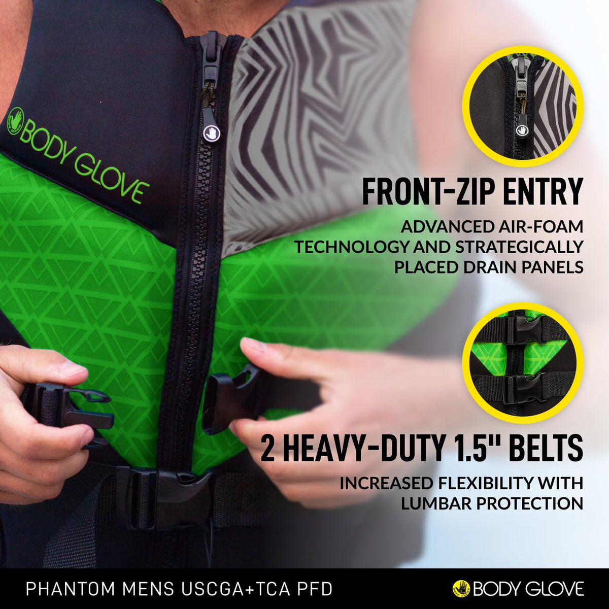 Body Glove Phantom USCGA Chaleco Salvavidas PFD para Hombre