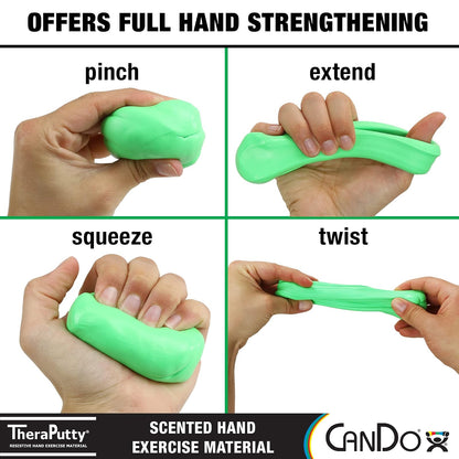 CanDo 10-2763 Scented Theraputty Exercise Material, 2 oz, Apple-Green-Medium