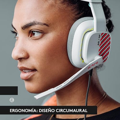 Astro Gaming A10 Audífonos Gen 2 con Cable - Audífonos Over-Ear para con micrófono volteable para silenciar, transductores de 32 mm, compatibles con Xbox, PC - Blanco