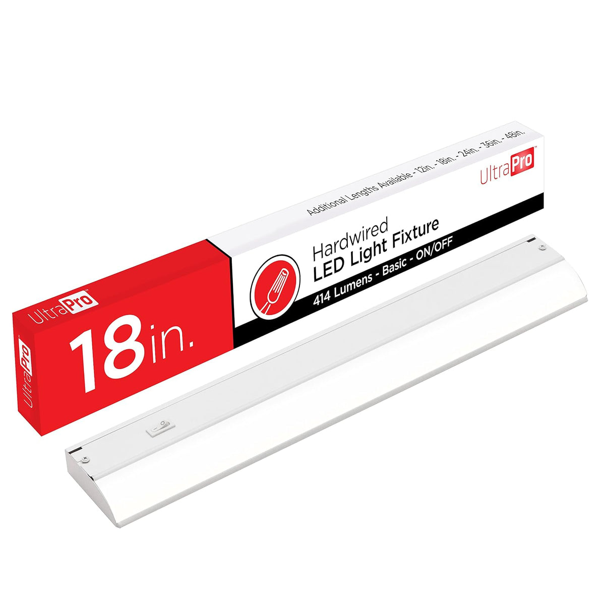 UltraPro 44110 - Luces para debajo del gabinete, con cable de 18 pulgadas, solo encendido/apagado, blanco cálido de 2700 K, iluminación debajo del gabinete, luces debajo del mostrador para cocina