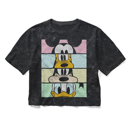 Disney Disney Characters Crew Crop - Playera Corta de Manga Corta para Mujer Camiseta para Mujer