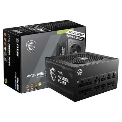MSI MAG A650GL Fuente de Poder 650W 80 Plus Gold Modular - 850W - MAG A850GL PCIE5