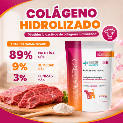 Fancy Pets Medical Solutions Colágeno Hidrolizado para Perros y Gatos - Suplemento para Articulaciones, Huesos y Piel Saludable, 200 g