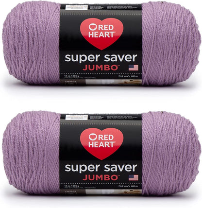 Red Heart Super Saver - Hilo de orquídea Jumbo - Paquete de 2 unidades de 396 g/14 oz - Acrílico - 4 medianos (peorgado) - 744 yardas - Tejer/Crochet