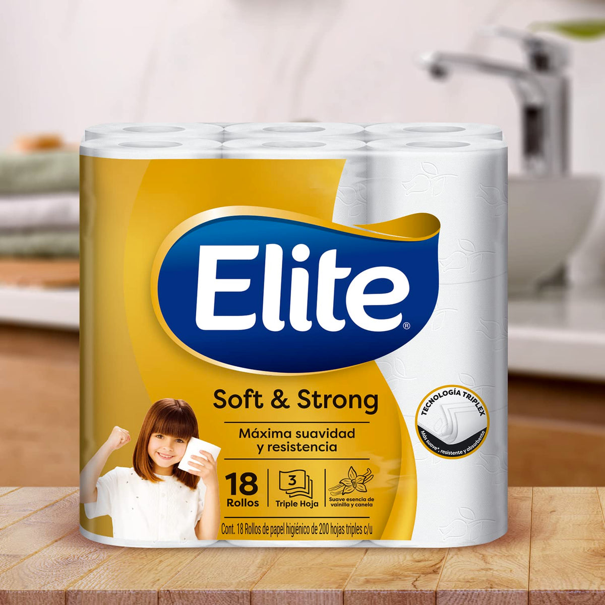 Elite Soft & Strong Papel Higiénico Triple Hoja 18 Rollos - Máxima Suavidad y Resistencia