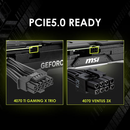 MSI mag A750BN PCIE 5 Fuente de alimentación para Juegos - PCIE 5.1 Ready - 80 Plus Certificado de Bronce 750w - Tamaño Compacto - ATX PSU