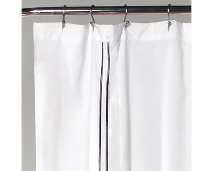 Lush Decor Hotel Collection - Cortina de Ducha de Tela Minimalista Estilo Liso, diseño de baño, 72 x 72 Pulgadas, Blanco y Gris