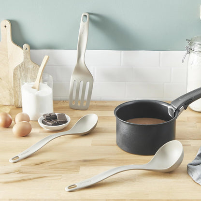 T-fal Juego de 4 utensilios cuchara, cucharón, espátula corta y espátula larga Resource, Hechos con 90% de materiales reciclados, K210S414