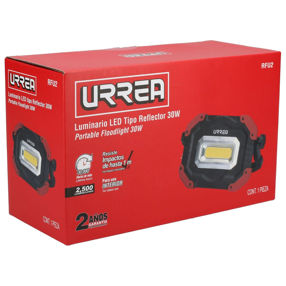 Urrea Herramientas RFU2 Urrea Reflector 2500lm AC 100-240V, 30W, pack of/paquete de 1