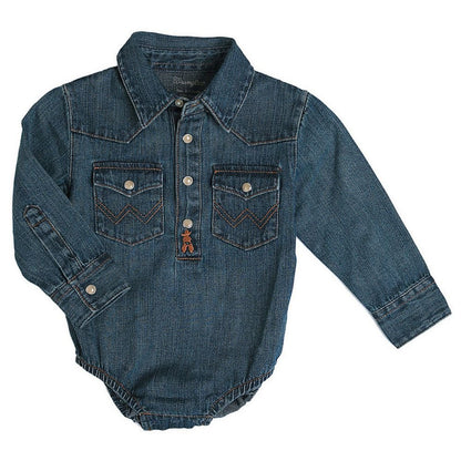 Wrangler Body Vaquero Manga Larga para Bebé Niño - 18 Meses - Azul (Denim)