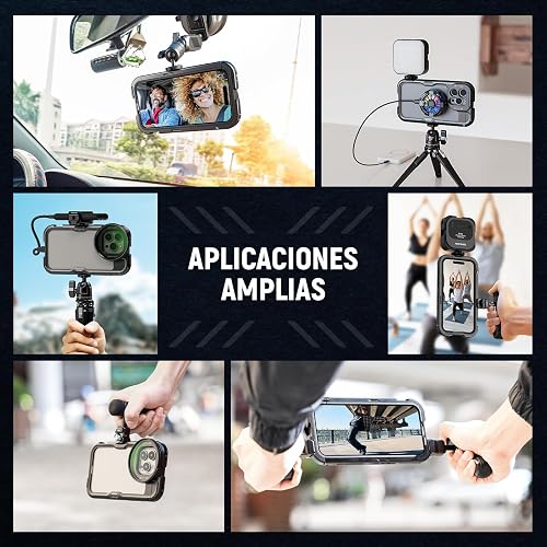 NEEWER 15 Pro MAX Cage [2nd Generación],Liberación Rápida Video Rig Estabilizador con 67mm Adaptador Filtro 17mm Placa Posterior Lente T Mount Lens Adaptador Compatible con Moment T Serie Lente,PA044