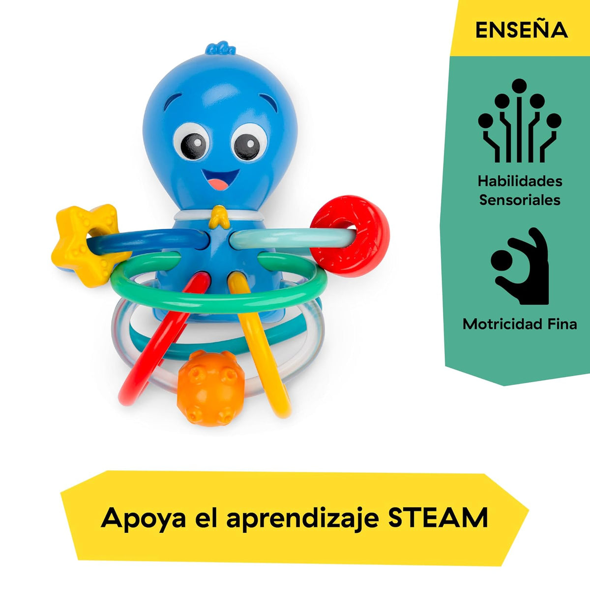 Mordedor y sonajero Opus el pulpo de Ocean Explorers, de Baby Einstein, a partir de 0 meses