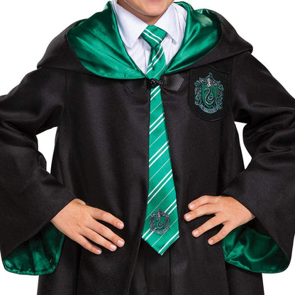 Disfraz de Harry Potter Slytherin Prestige para niños, negro y verde, talla L (10-12)