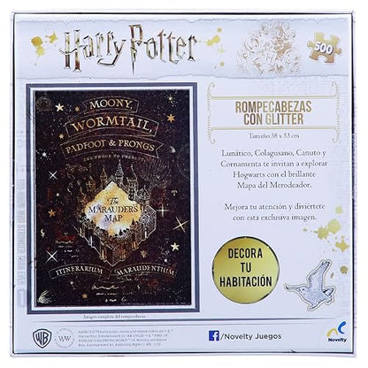 Novelty Corp - Rompecabezas de Colección, Edición Harry Potter, Juego de Mesa, Especial Diseño con Glitter, Mejora Agilidad Mental, Puzzle de 500 Piezas de Cartón