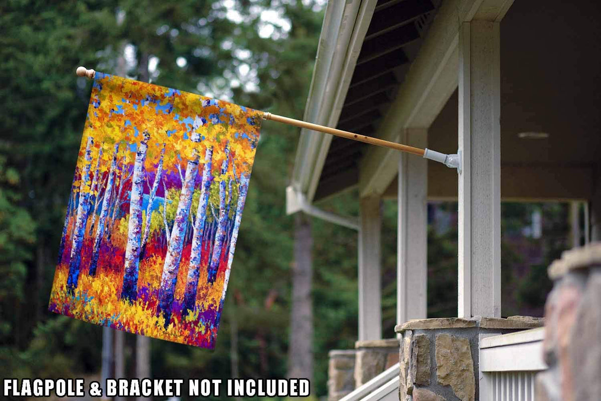 Toland Home Garden Blissful Birches 71.1 x 101.6 cm Decorativo Colorido Multicolor otoño árbol casa Bandera