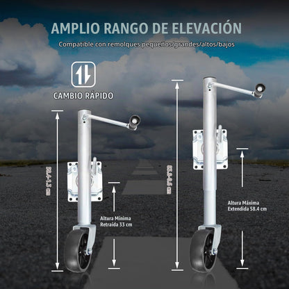 Torin Gato de Remolque Giratorio con Rueda ATR39001B, 454 kg, Elevación de 25 cm, Plateado