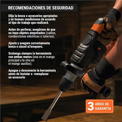 Truper PRO ROEL-60A, Rotomartillo SDS Plus/destornillador 6 J, 1500W
