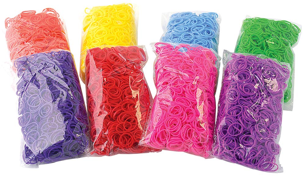 The Beadery Mega Bucket of Bands, 8000Piece, Neon Multi
